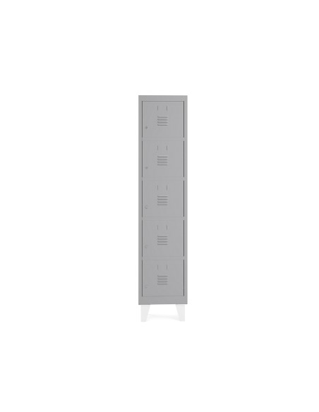 Taquilla metalica rocada 300 1 modulo 5 puertas gris 330x500x1800 mm