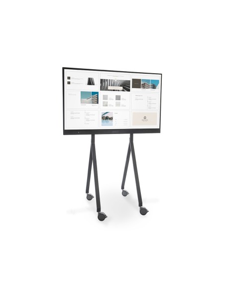 Soporte movil rocada para monitores interactivos 65\" a 86\" estructura tubo acero 4 ruedas con freno 750x650x1800