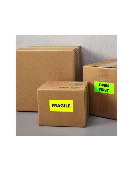 Etiqueta adhesiva tico rojo fl uorescenteses...