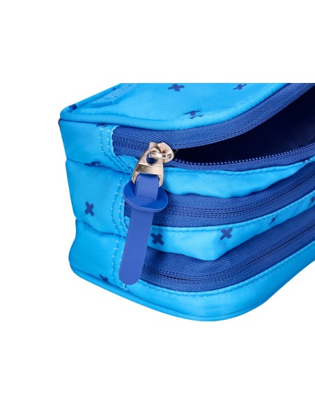 Bolso escolar portatodo liderpapel 2 compartimentos diseño 2 azul