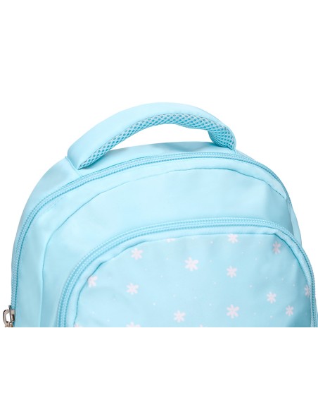 Cartera escolar liderpapel moc hila multibolsillo infantil flowers azul 350x110x270 mm