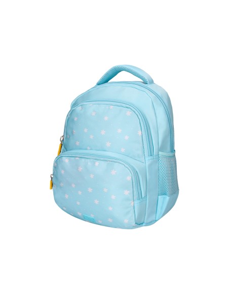 Cartera escolar liderpapel moc hila multibolsillo infantil flowers azul 350x110x270 mm