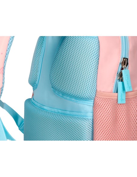 Cartera escolar liderpapel moc hila multibolsillo infantil rainbows rosa 350x110x270 mm