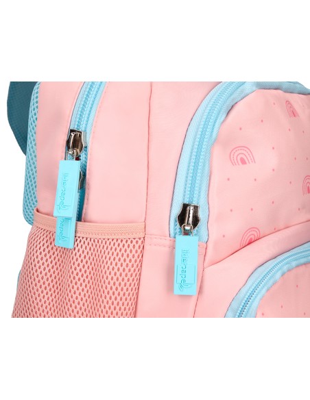 Cartera escolar liderpapel moc hila multibolsillo infantil rainbows rosa 350x110x270 mm