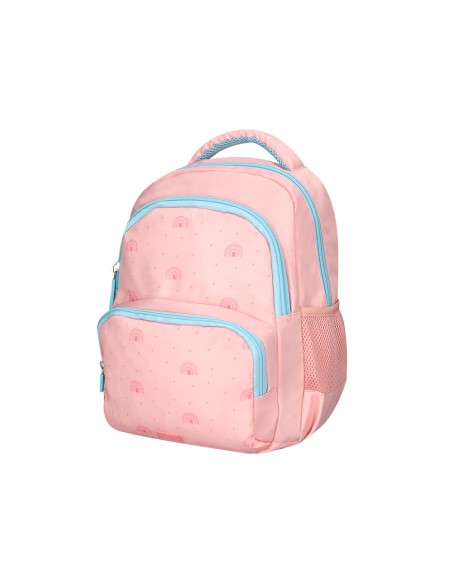 Cartera escolar liderpapel moc hila multibolsillo infantil rainbows rosa 350x110x270 mm