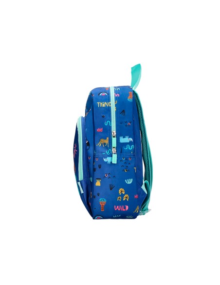 Cartera escolar liderpapel moc hila infantil safari diseño cocodrilo azul marino 330x100x250 mm