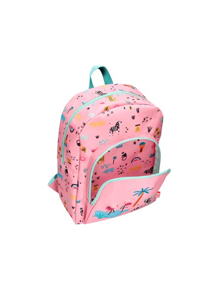 Cartera escolar liderpapel moc hila infantil safari diseño cebra rosa 330x100x250 mm