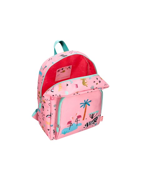 Cartera escolar liderpapel moc hila infantil safari diseño cebra rosa 330x100x250 mm