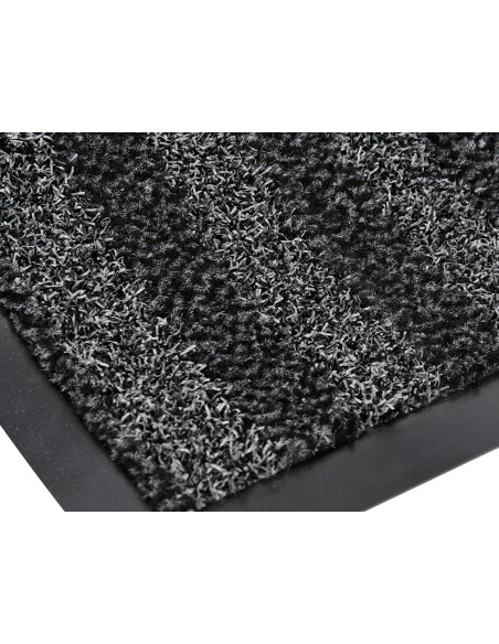 Alfombra para suelo q-connect premium para interiores antideslizante fibra polipropileno y fieltro gris 90x150 cm
