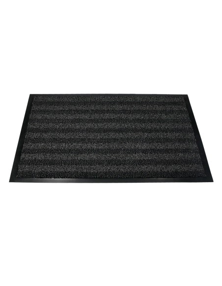Alfombra para suelo q-connect premium para interiores antideslizante fibra polipropileno y fieltro gris 60x40 cm