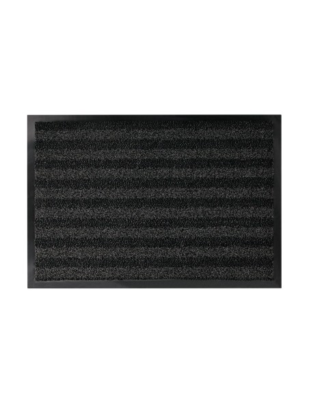 Alfombra para suelo q-connect premium para interiores antideslizante fibra polipropileno y fieltro gris 60x40 cm