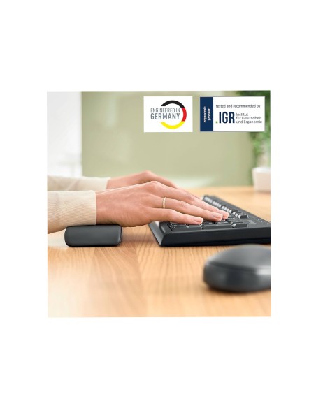Reposamuñecas leitz ergo para teclado ajustable gris oscuro