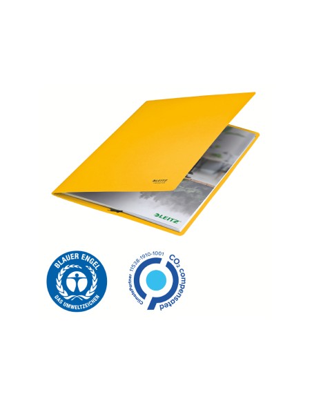 Carpeta leitz recycle gomas din a4 carton reciclable 100% amarillo