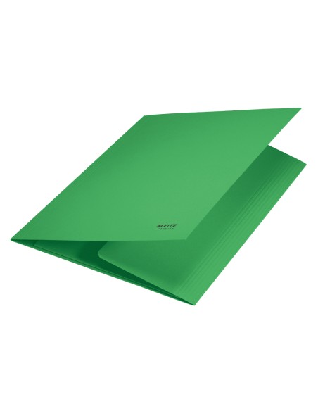 Subcarpeta leitz recycle con tres solapas din a4 carton 100% reciclable verde