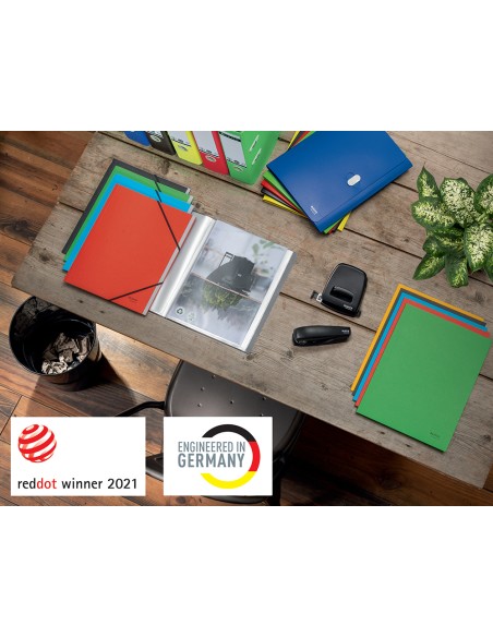 Subcarpeta leitz recycle con tres solapas din a4 carton 100% reciclable rojo