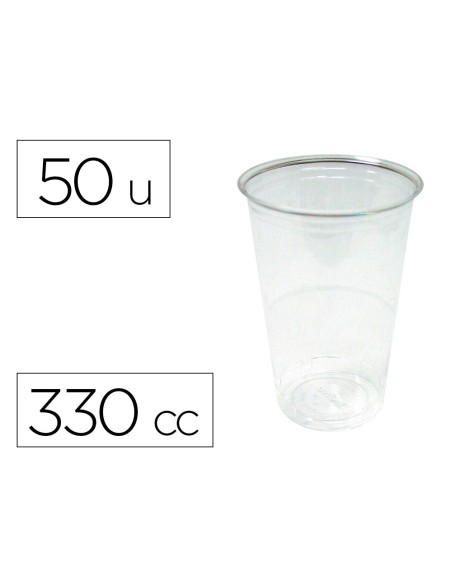 Vaso de plastico transparente 330 cc paquete de...