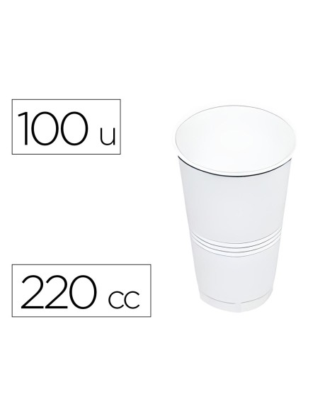 Vaso de plastico blanco 220 cc paquete de 100...