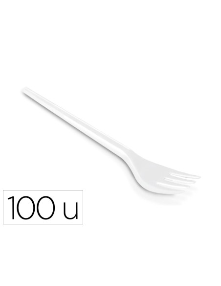 Tenedor de plastico blanco reutilizable paquete...