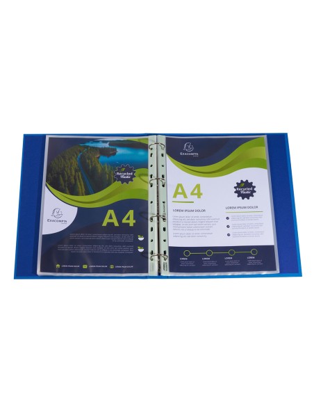 Funda multitaladro exacompta reciclada polipropileno 60 mc din a4 piel de naranja caja de 100 unidades