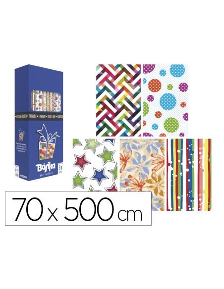 Papel de regalo basika todo año rollo ancho 70...