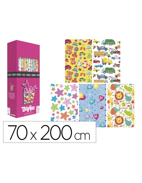 Papel de regalo basika infantil rollo ancho 70...