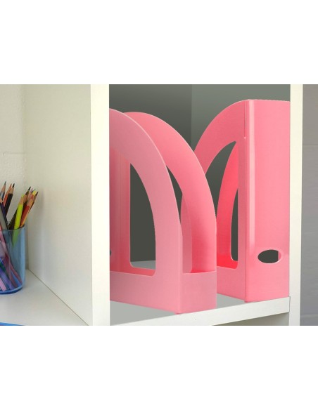 Revistero plastico q-connect color rosa pastel...