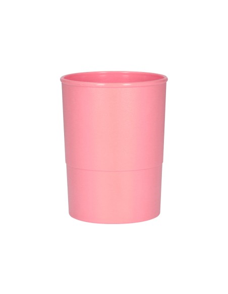 Cubilete portalapices q-connect rosa pastel opaco plastico diametro 75 mm alto 100 mm