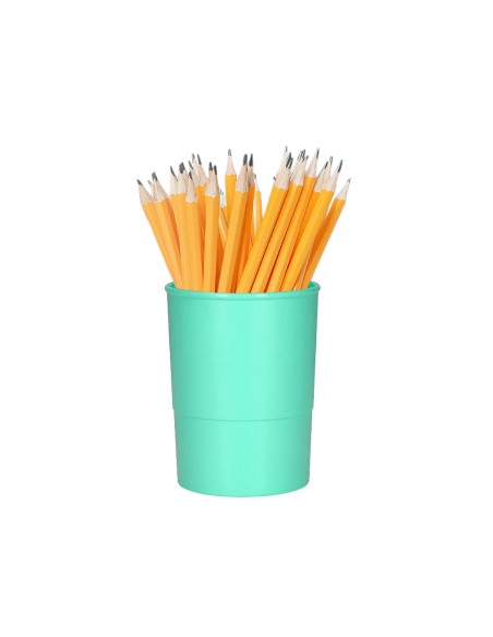 Cubilete portalapices q-connect verde menta pastel opaco plastico diametro 75 mm alto 100 mm
