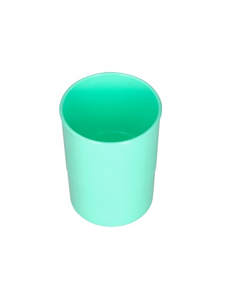 Cubilete portalapices q-connect verde menta pastel opaco plastico diametro 75 mm alto 100 mm