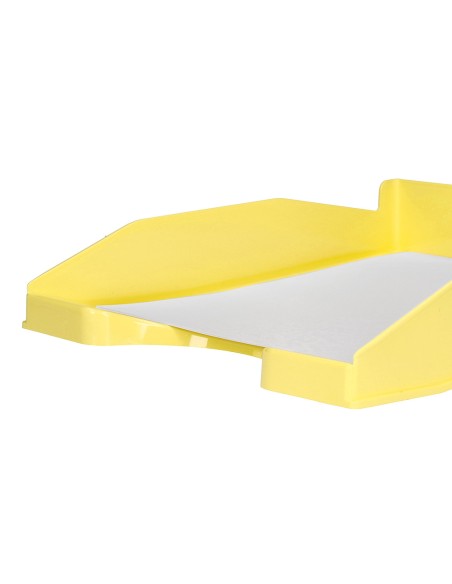 Bandeja sobremesa plastico q-connect amarillo pastel opaco 240x70x340mm