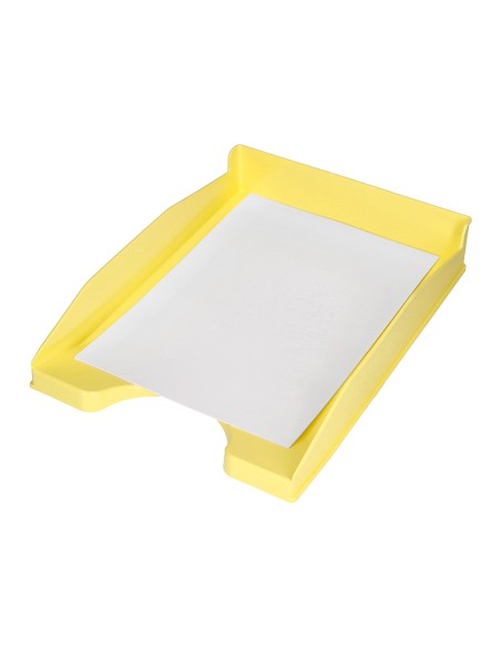 Bandeja sobremesa plastico q-connect amarillo pastel opaco 240x70x340mm