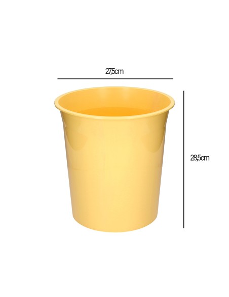 Papelera plastico q-connect amarillo pastel opaco 13 litros 275x285 mm