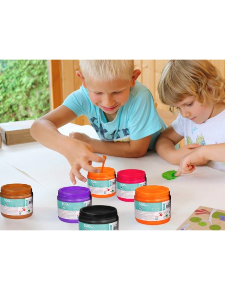 Pintura dedos liderpapel negro tarrina de 500 cc