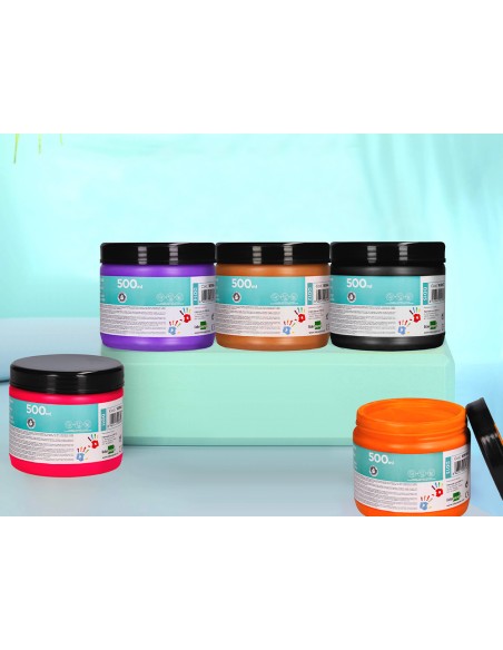 Pintura dedos liderpapel marron tarrina de 500 cc