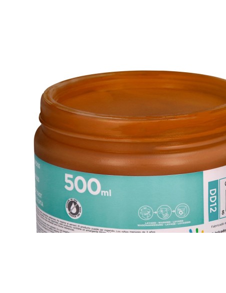 Pintura dedos liderpapel marron tarrina de 500 cc