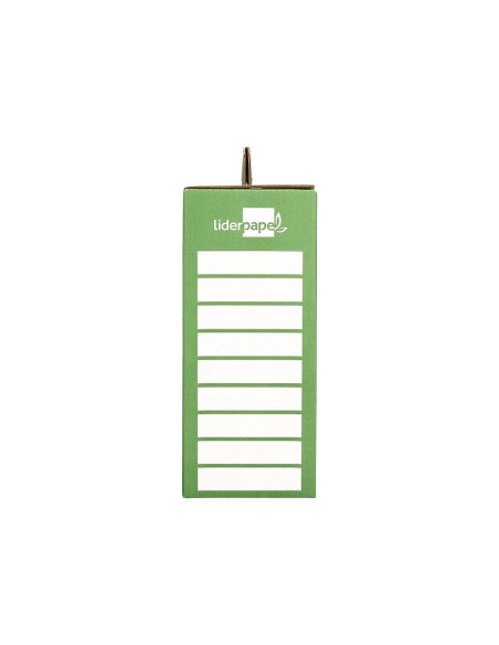 Caja cheque-libro liderpapel para material escolar carton reforzado con asa color verde 393x120x393 mm