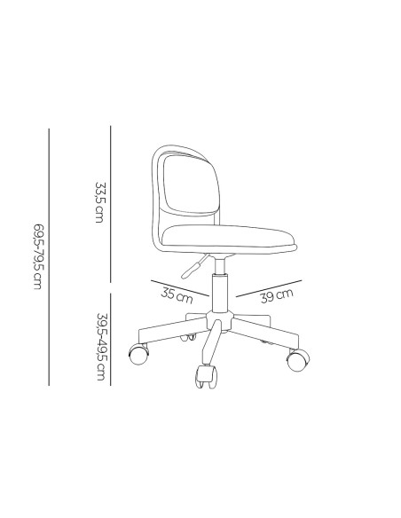 Silla q-connect infantil bari escritorio color azul alt max 795 anc 390 prof 350 mm