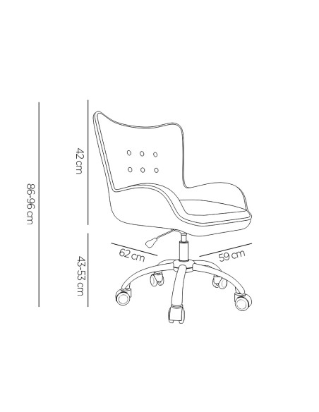Silla q-connect escritorio mes sina base metalica alt max 960 anc 570 prof 620 ruedas premium color gris