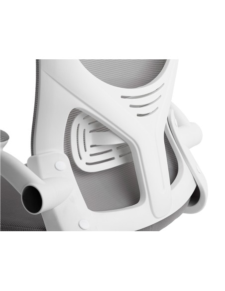 Silla q-connect ergonomica pal ermo malla base nylon alt max 1300 anc 610 prof 600 ruedas premium color blanco gris
