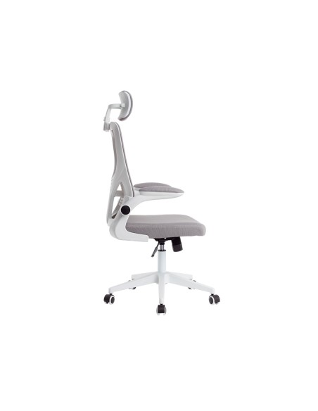 Silla q-connect ergonomica pal ermo malla base nylon alt max 1300 anc 610 prof 600 ruedas premium color blanco gris