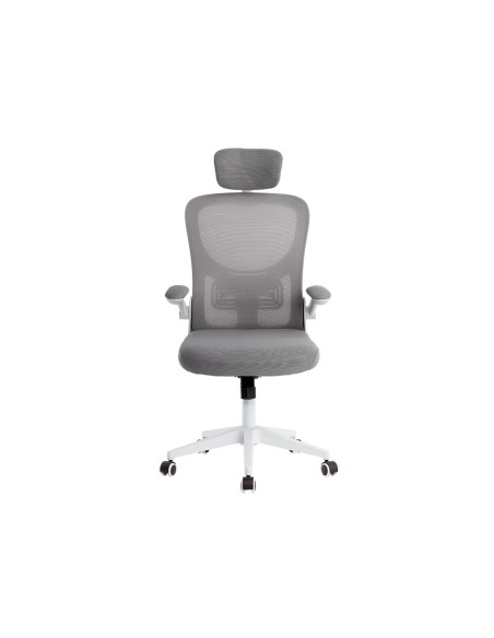 Silla q-connect ergonomica pal ermo malla base nylon alt max 1300 anc 610 prof 600 ruedas premium color blanco gris