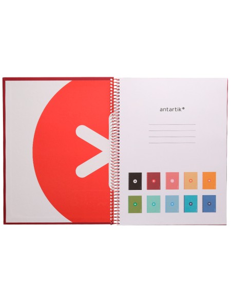 Cuaderno espiral a4 micro antartik tapa forrada 80h 90 gr cuadro 5mm 1 banda 4 taladros exp. 20 unidades