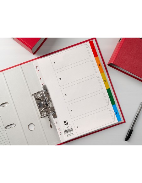 Separador q-connect plastico juego de 5 separadores din a4 multitaladro