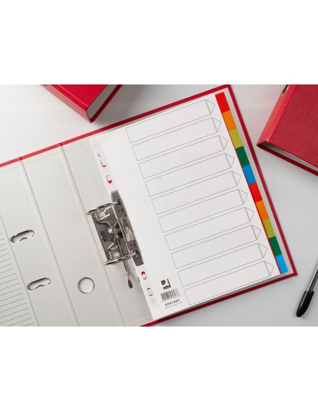 Separador q-connect plastico juego de 10 separadores din a4 multitaladro