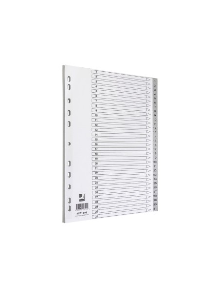 Separador numerico q-connect plastico 1-31 juego de 31 separadores din a4 multitaladro