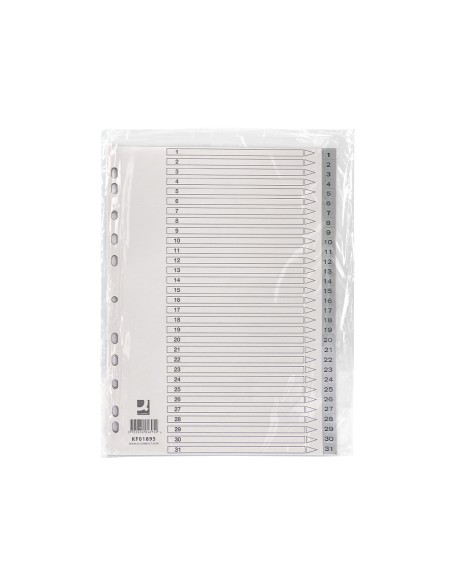 Separador numerico q-connect plastico 1-31 juego de 31 separadores din a4 multitaladro