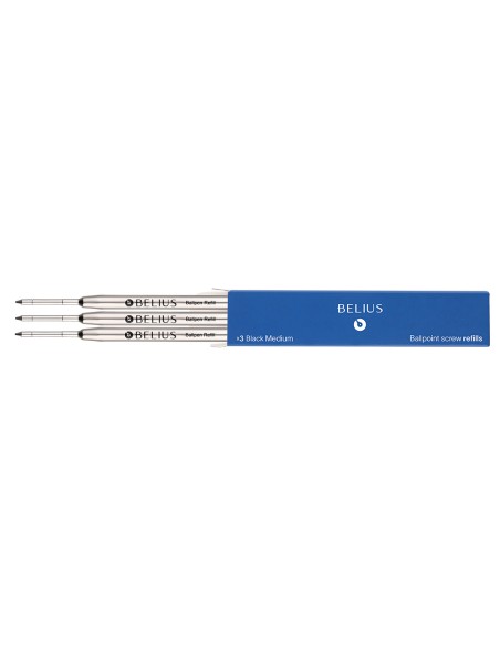 Recambio boligrafo belius azul 0,8 mm caja 3 unidades