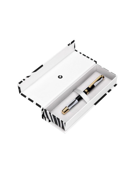 Roller belius dualita cuerpo blanco color negro tinta negra caja de diseño