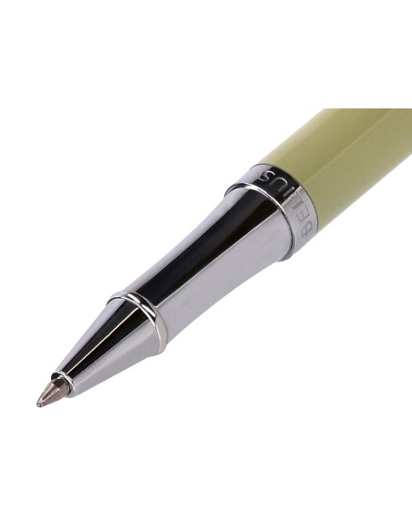 Roller belius ink dreams aluminio color verde matcha y rosa plateado frase interior tinta negra caja de diseño