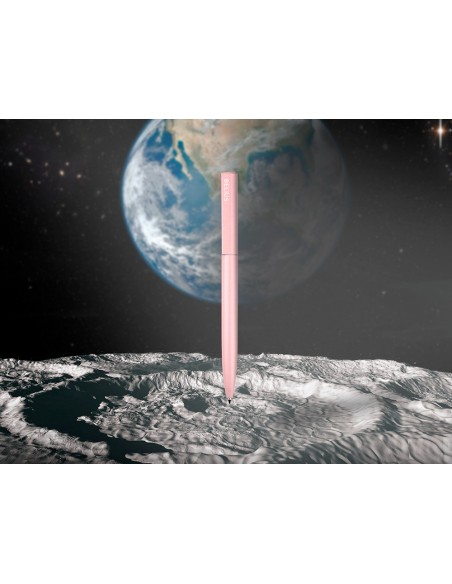 Boligrafo belius rocket b aluminio color minimalista rosa tinta azul caja cilindrica